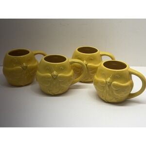 Set Of 4 Bright Star Ceramic 13.3oz Chick Coffee Mug! Never Used. Sweet Sunshine
